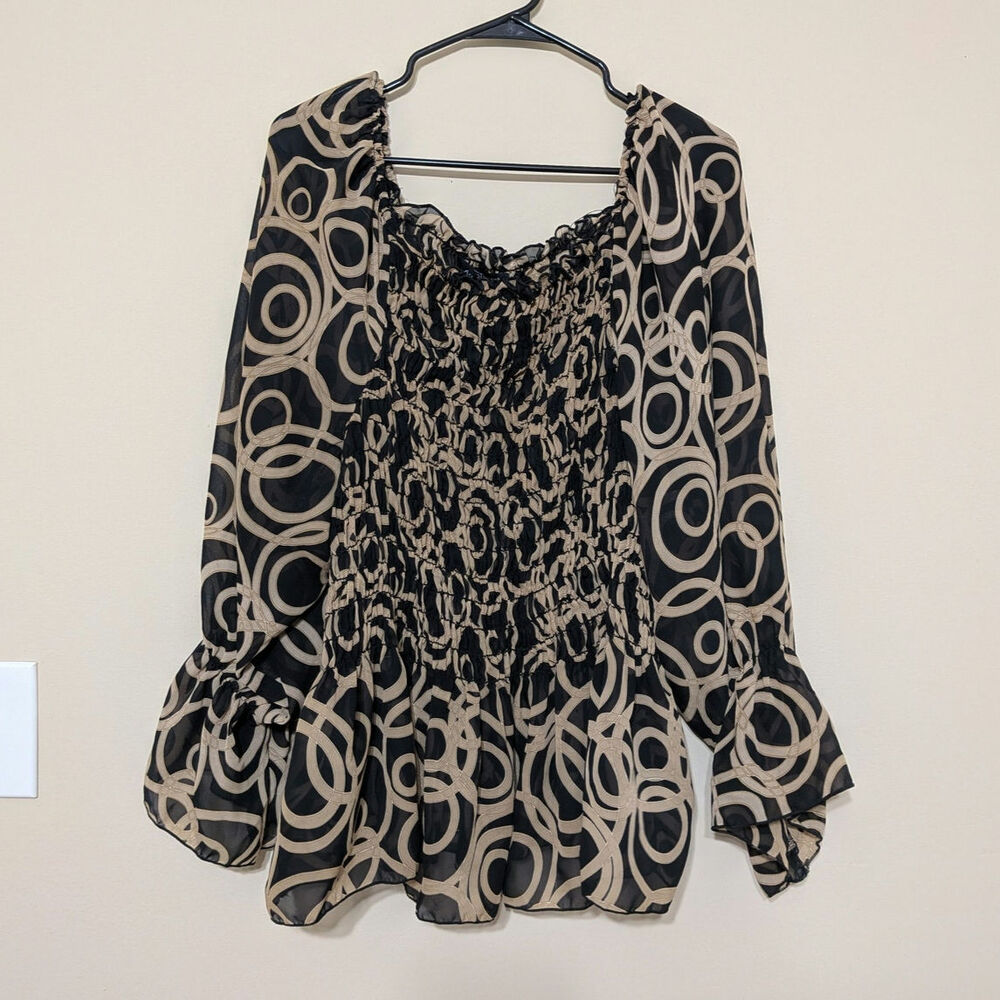 Boho Smocked Peasant Blouse Whimsygoth Bratz Doll Style Ruffled Milk Maid Top